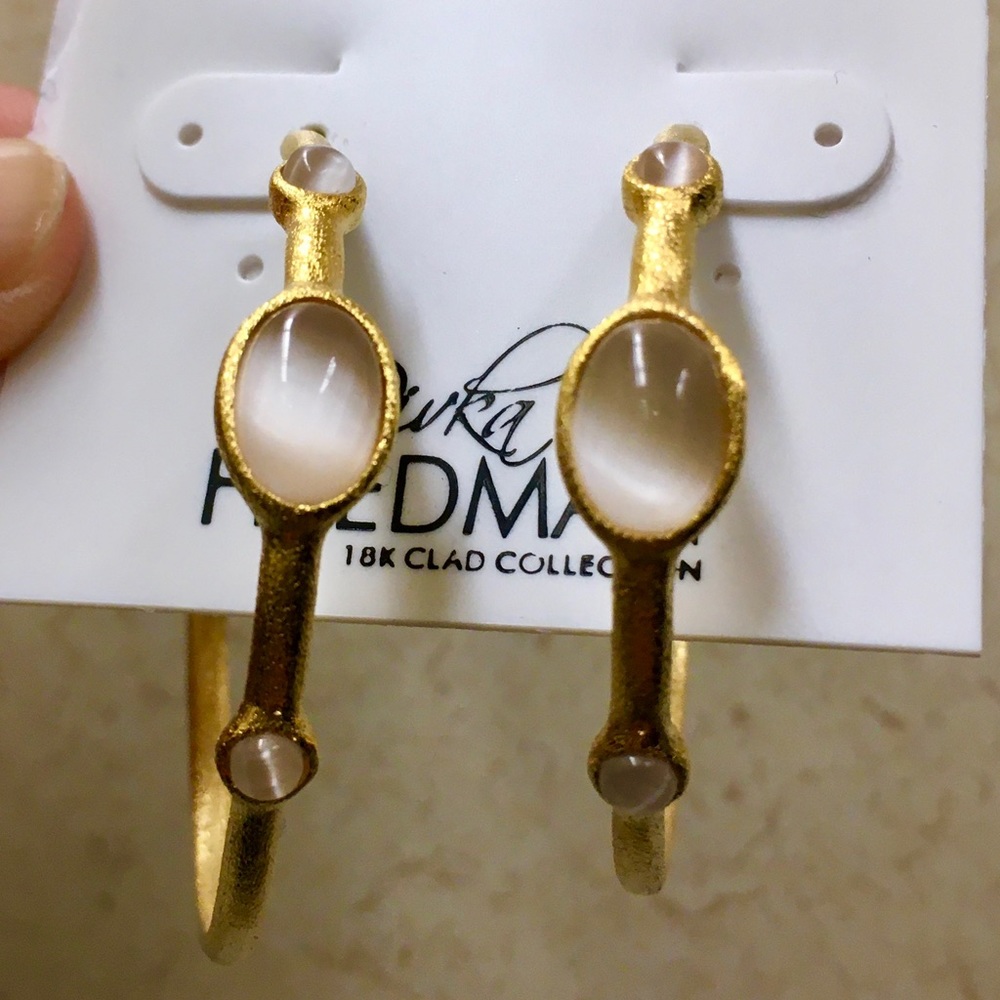 Rivka Friedman 18K yellow gold clad brass earrings